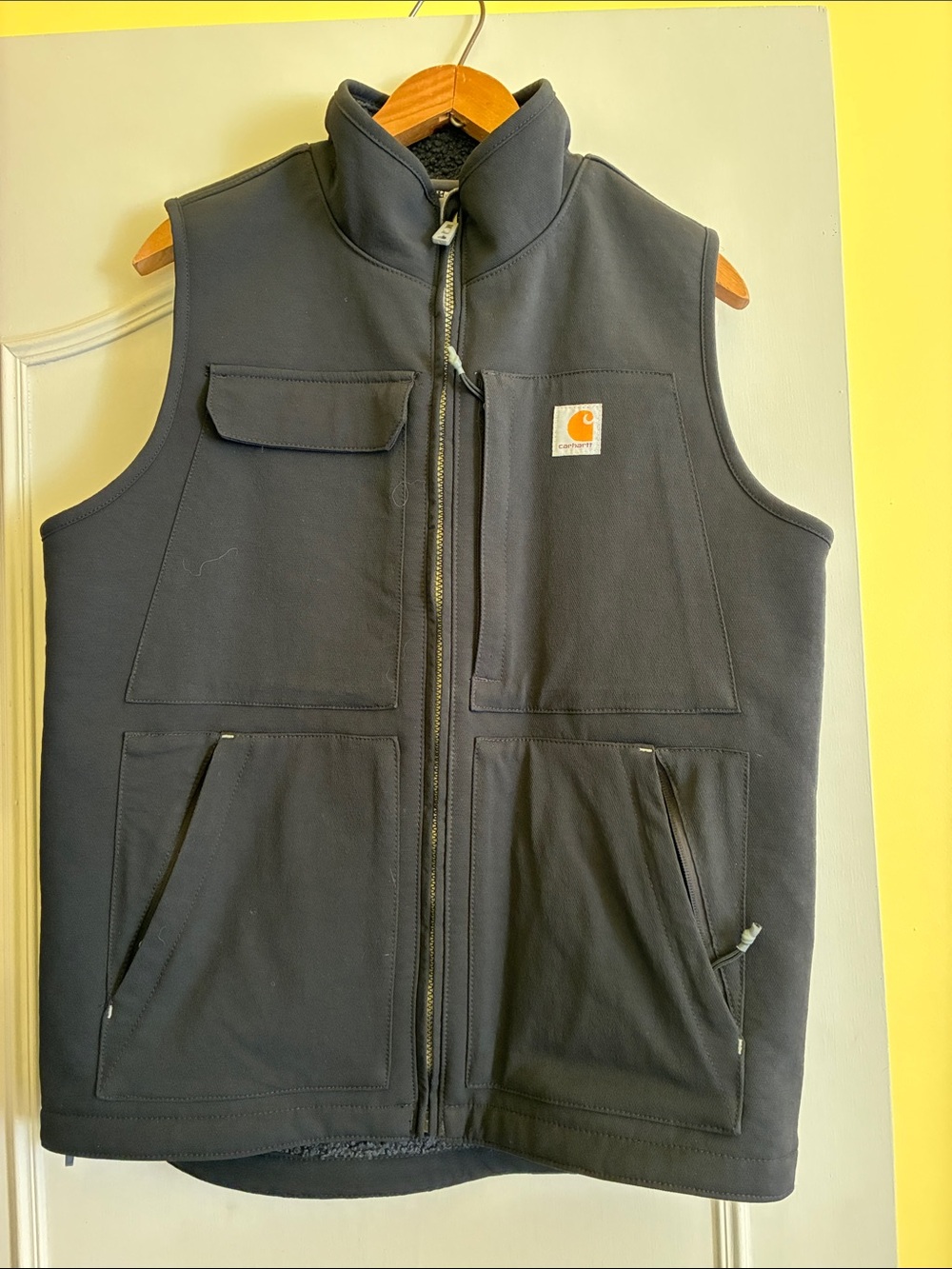Carhartt Men’s Black Work Vest with High Collar